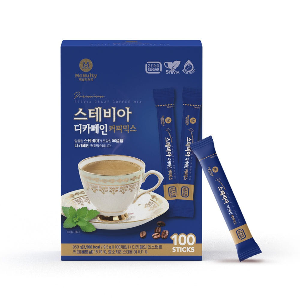 한국맥널티 스테비아 디카페인 커피믹스 100개입